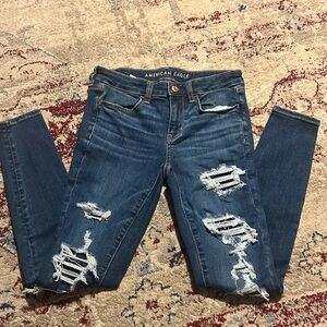 American Eagle ripped jeans with patches